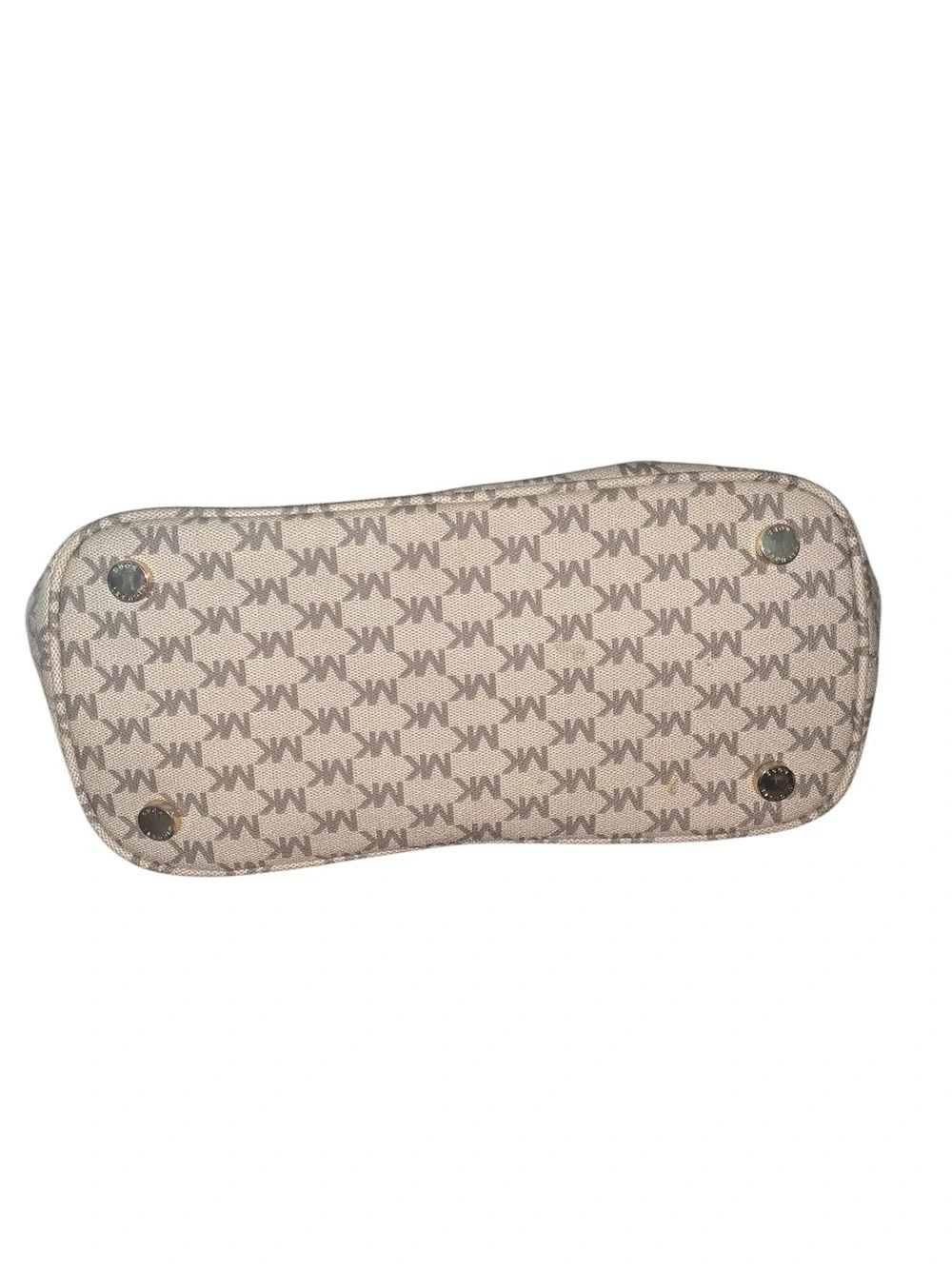 Michael Kors Monogram Tote in Beige and Brown - Picture 7 of 8